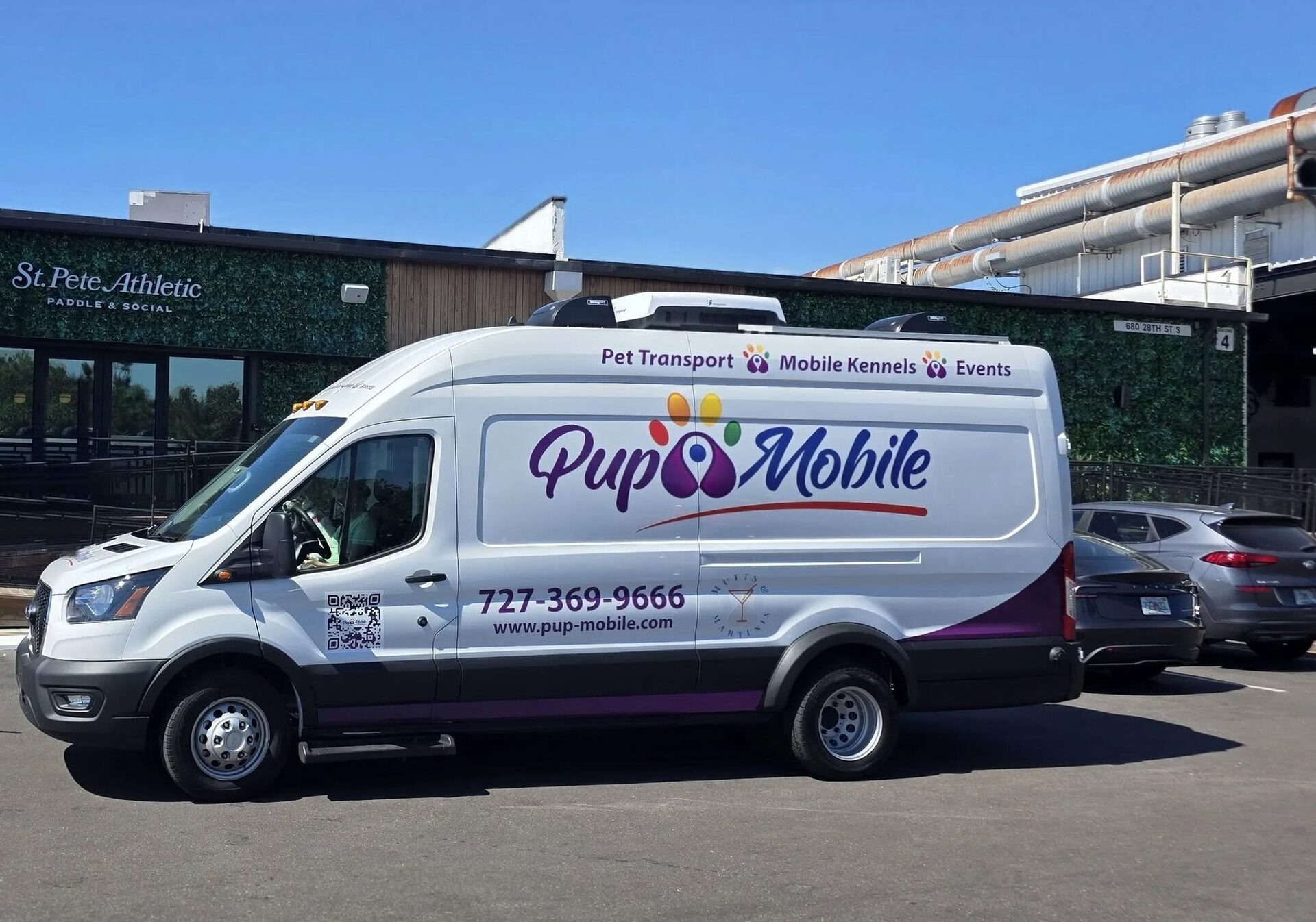 The Pup Mobile van at St. Pete Athletic
