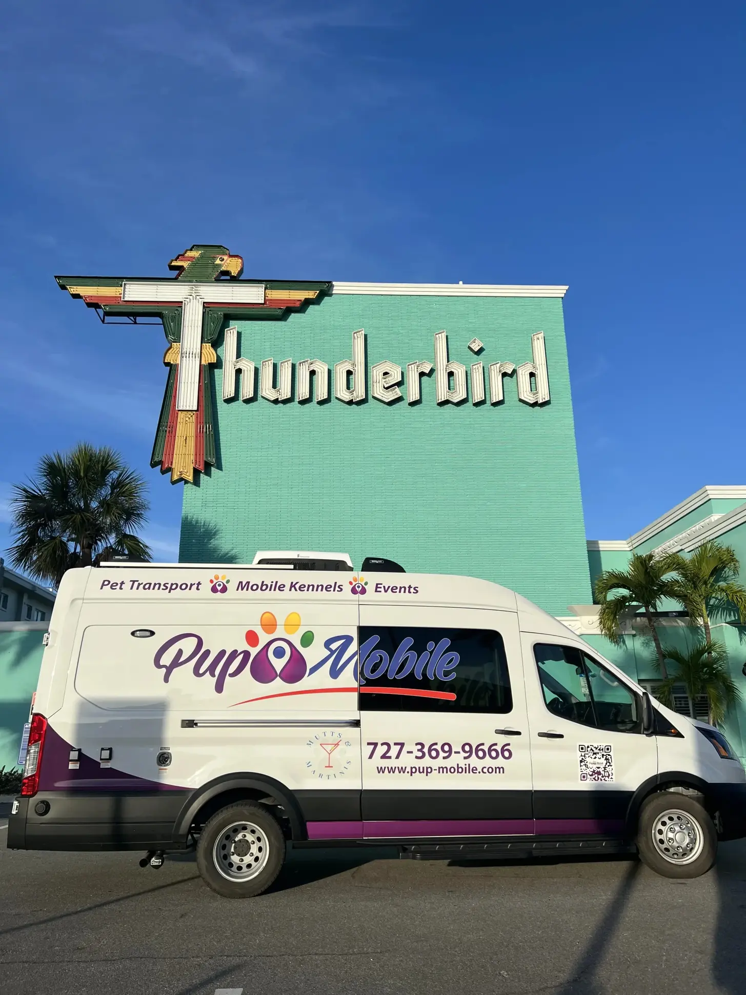 The Pup Mobile van at the Thunderbird Beach Resort