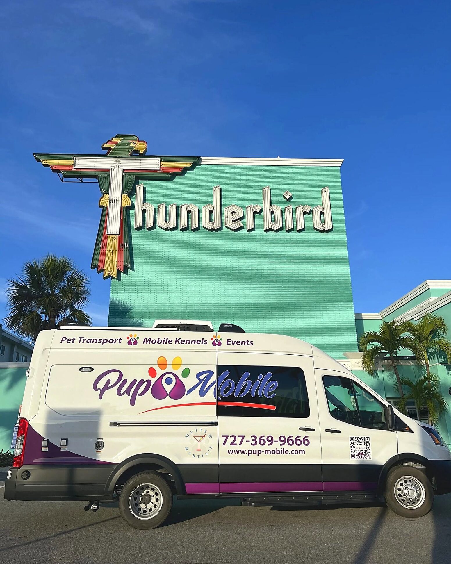 The Pup Mobile van at the Thunderbird Beach Resort