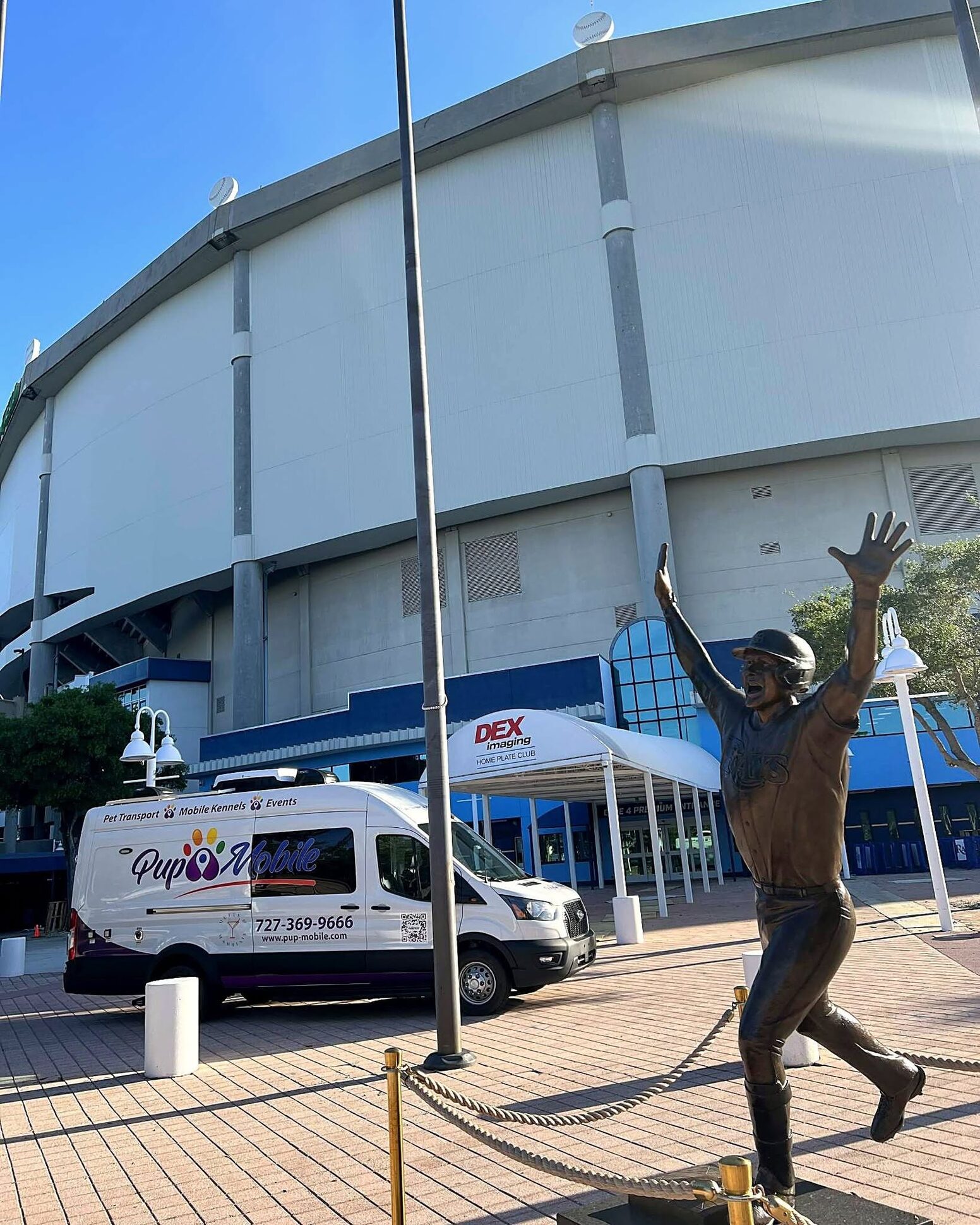 The Pup Mobile van parked at Tropicana Field